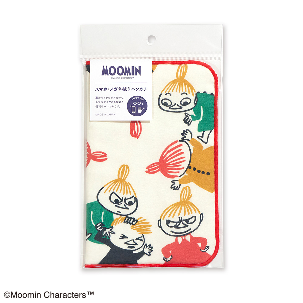 【MOOMIN】スマホ・メガネ拭きハンカチ リトルミイ いたずら