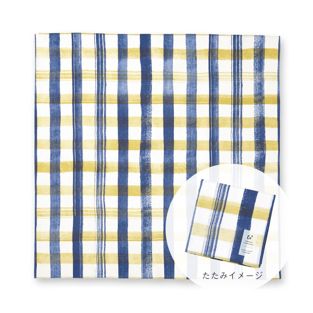 和ざらしはんかちto*アンティークイエロー