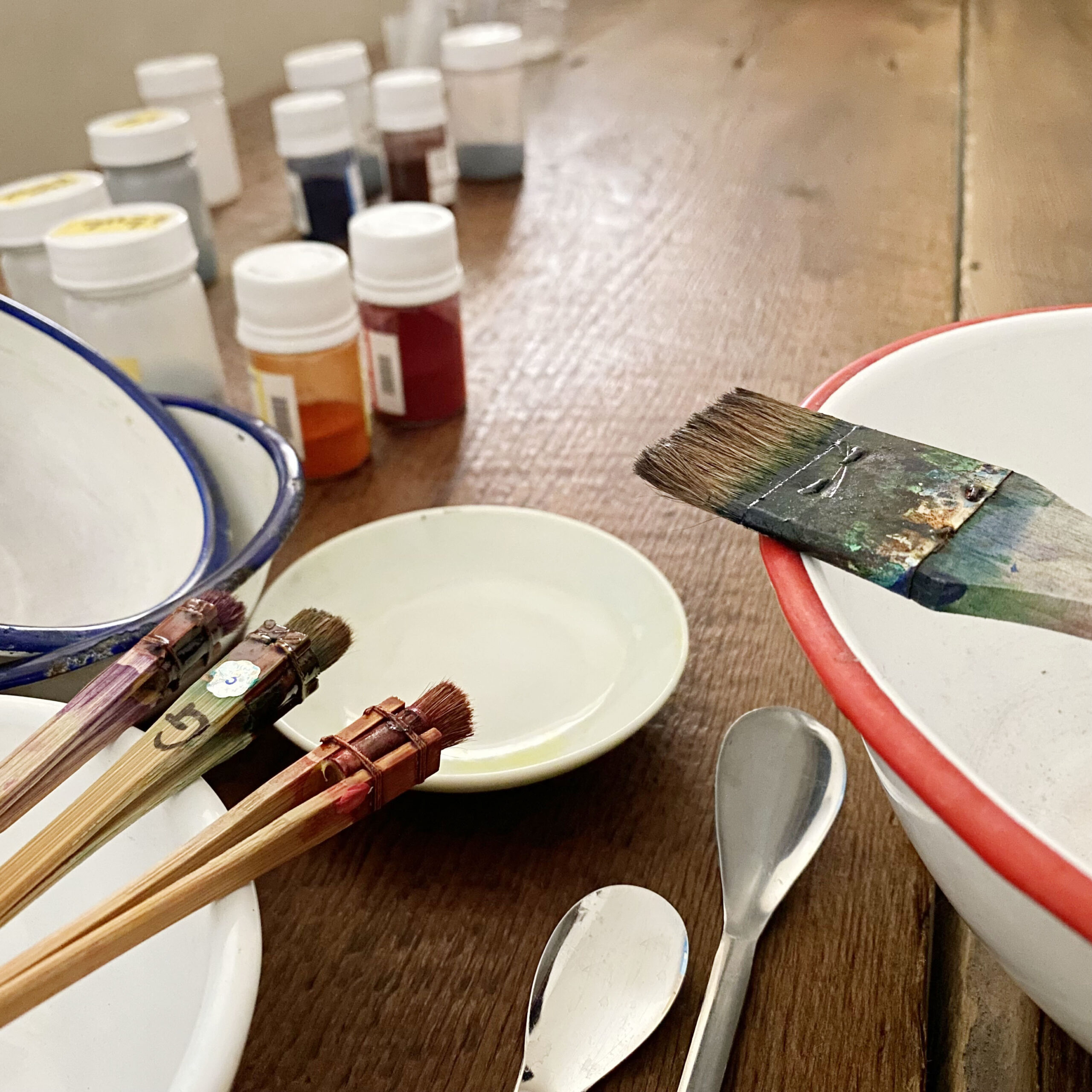 伊勢木綿の手描き染め手ぬぐい